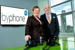: Pictured (L-R) are Dr Vicky Kell, Director of Innovation, Research & Development, Invest NI with David Whelan, Founder and Managing Director, Voxbit.