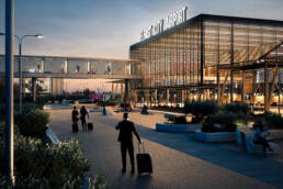 Belfast City Airport: An image depicting the extension of the existing terminal (Credit: Cyanotype Media)